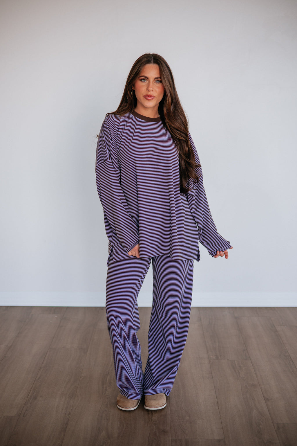 Cayla Striped Pants - Lavender Mix