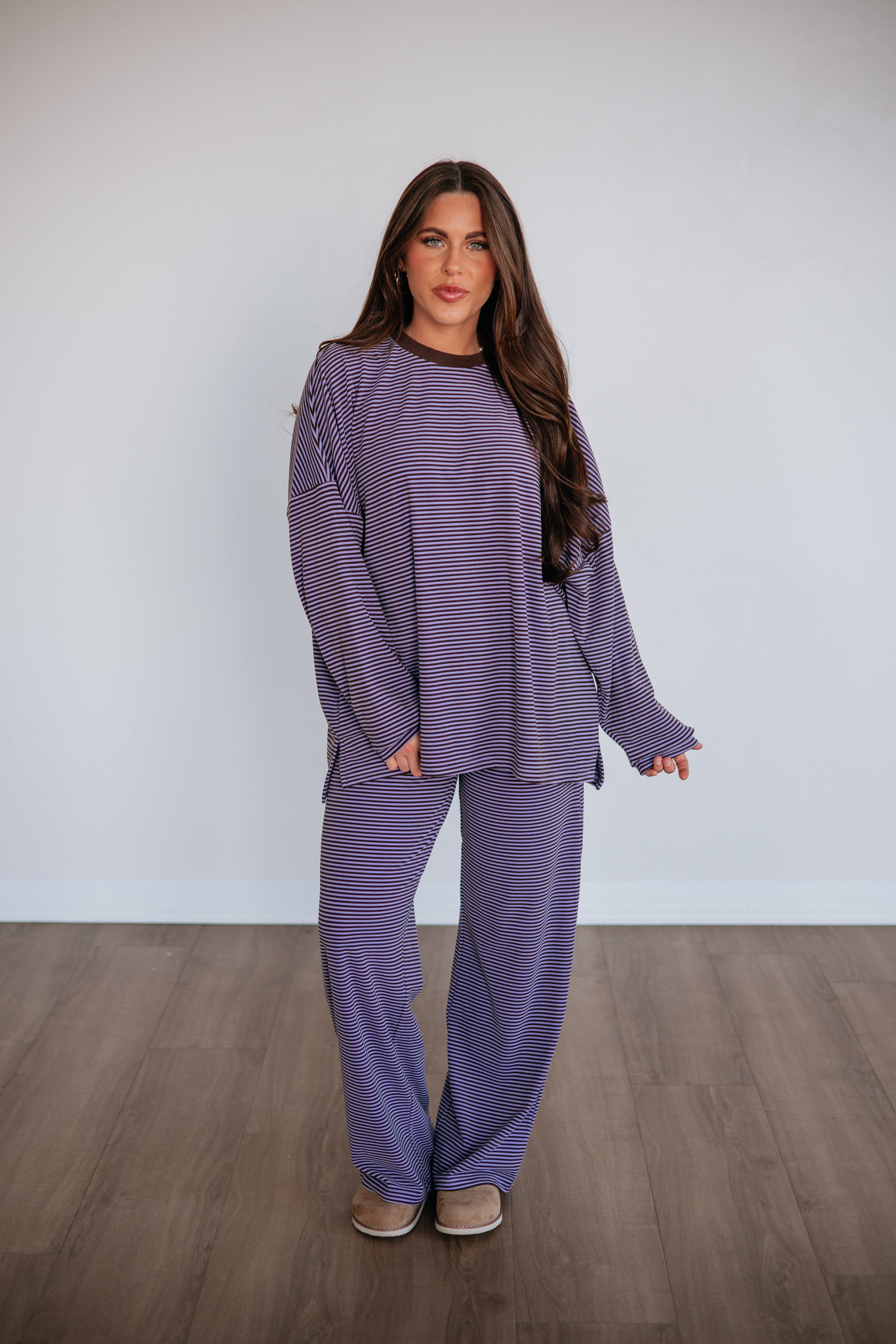 Cayla Striped Pants - Lavender Mix