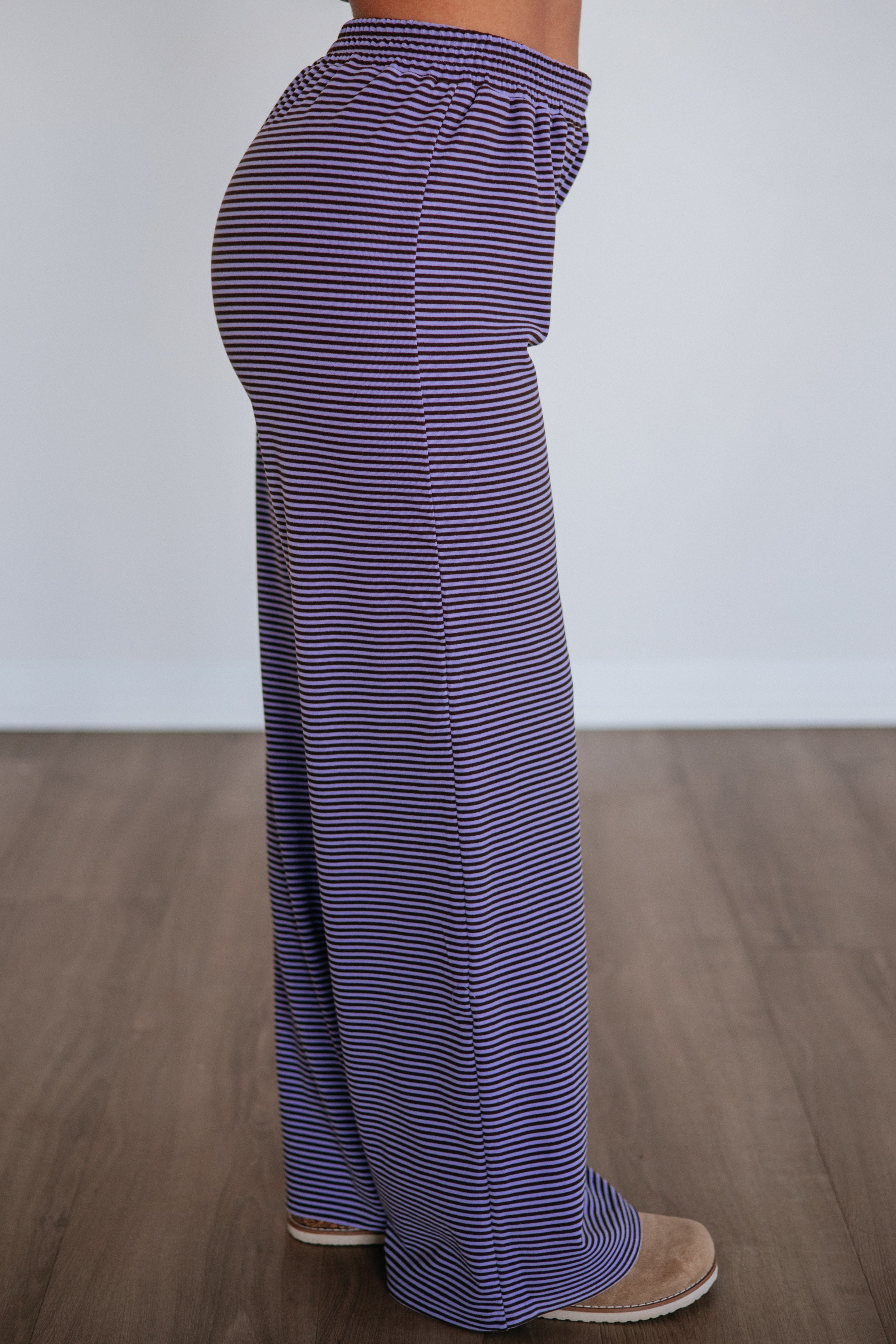Cayla Striped Pants - Lavender Mix