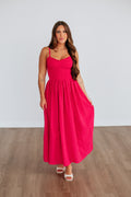 Krystina Gingham Dress- Cherry