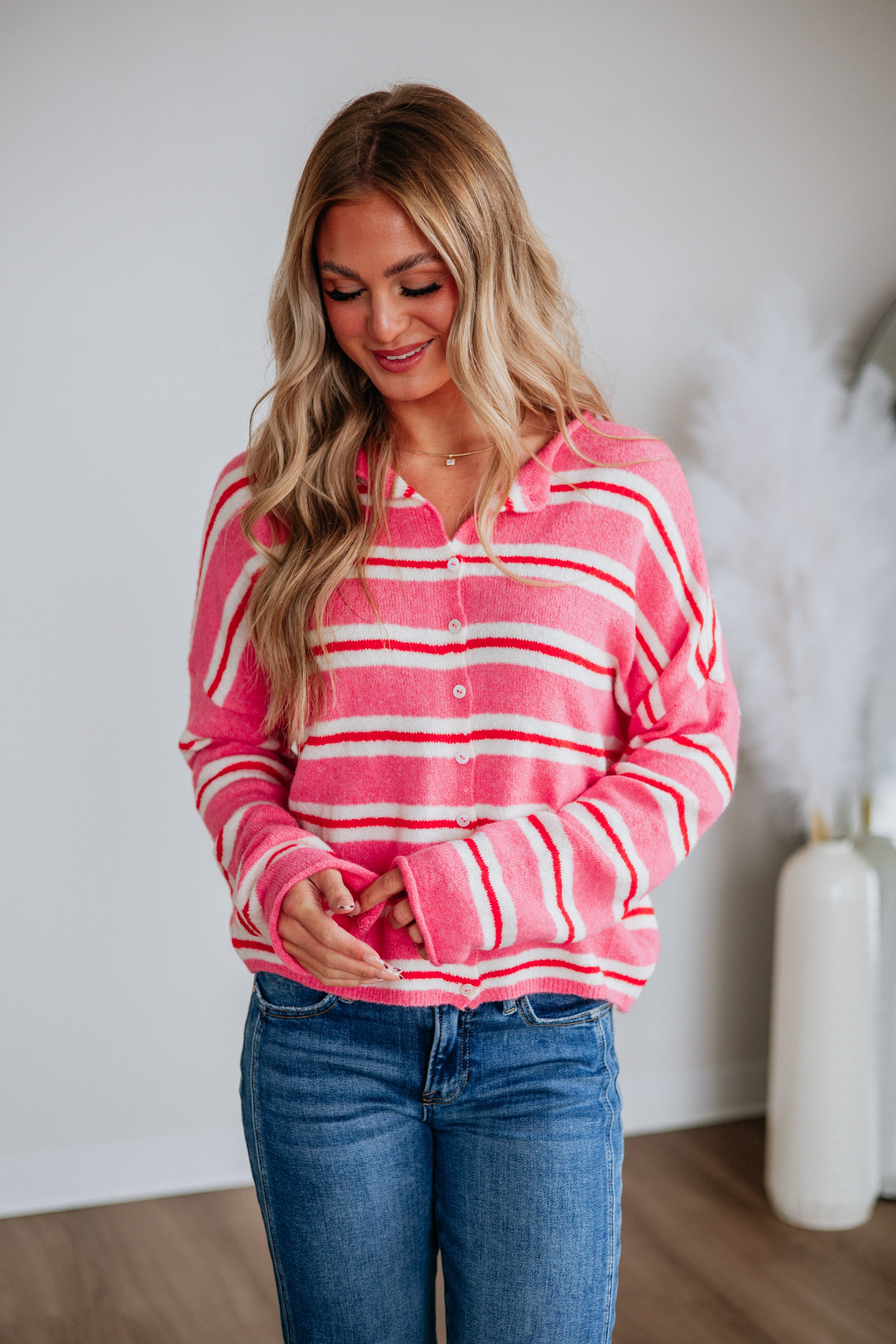 Teddy Striped Cardigan