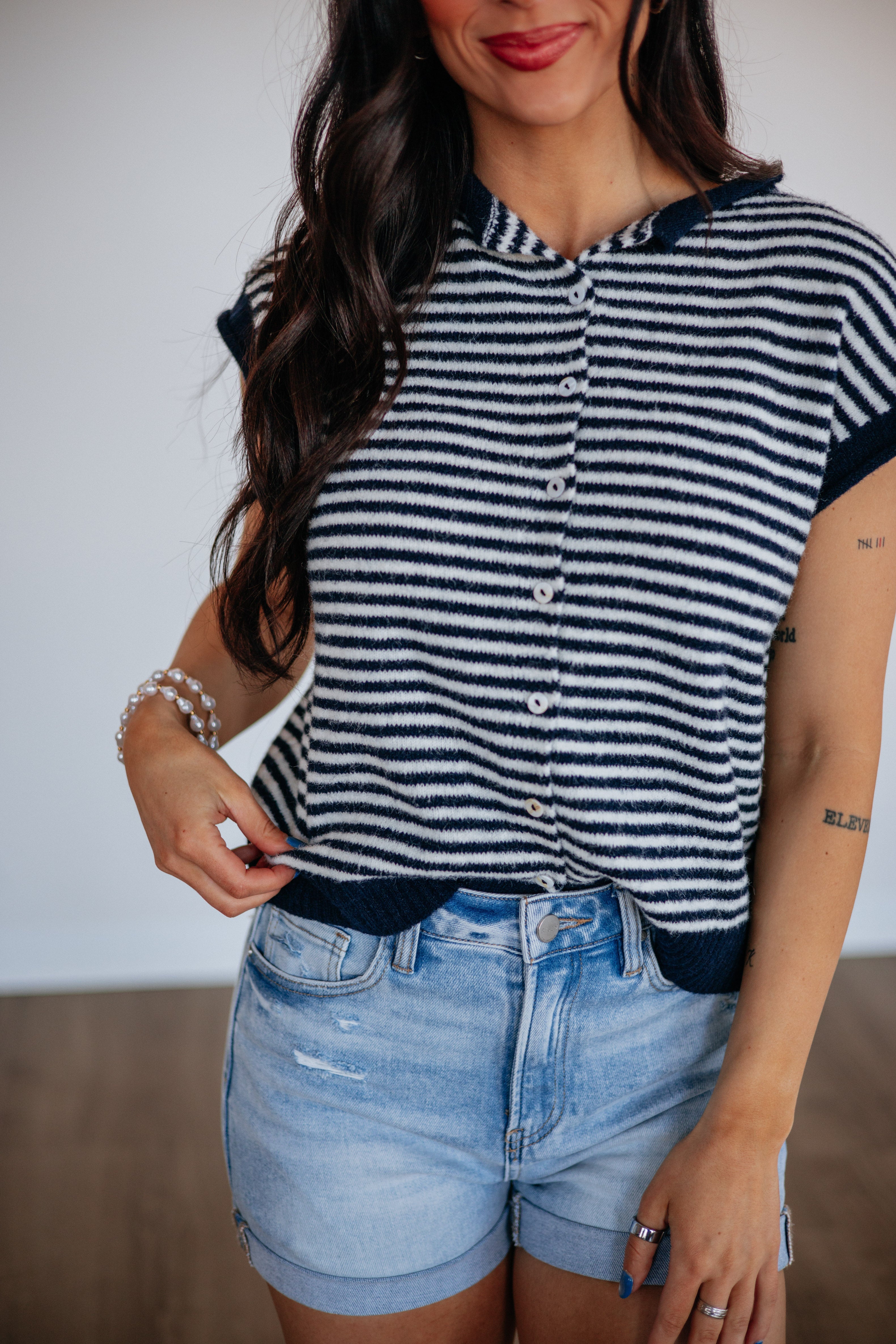 Amelia Striped Cardigan Top