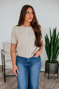 Denise Cardigan Top - Sand