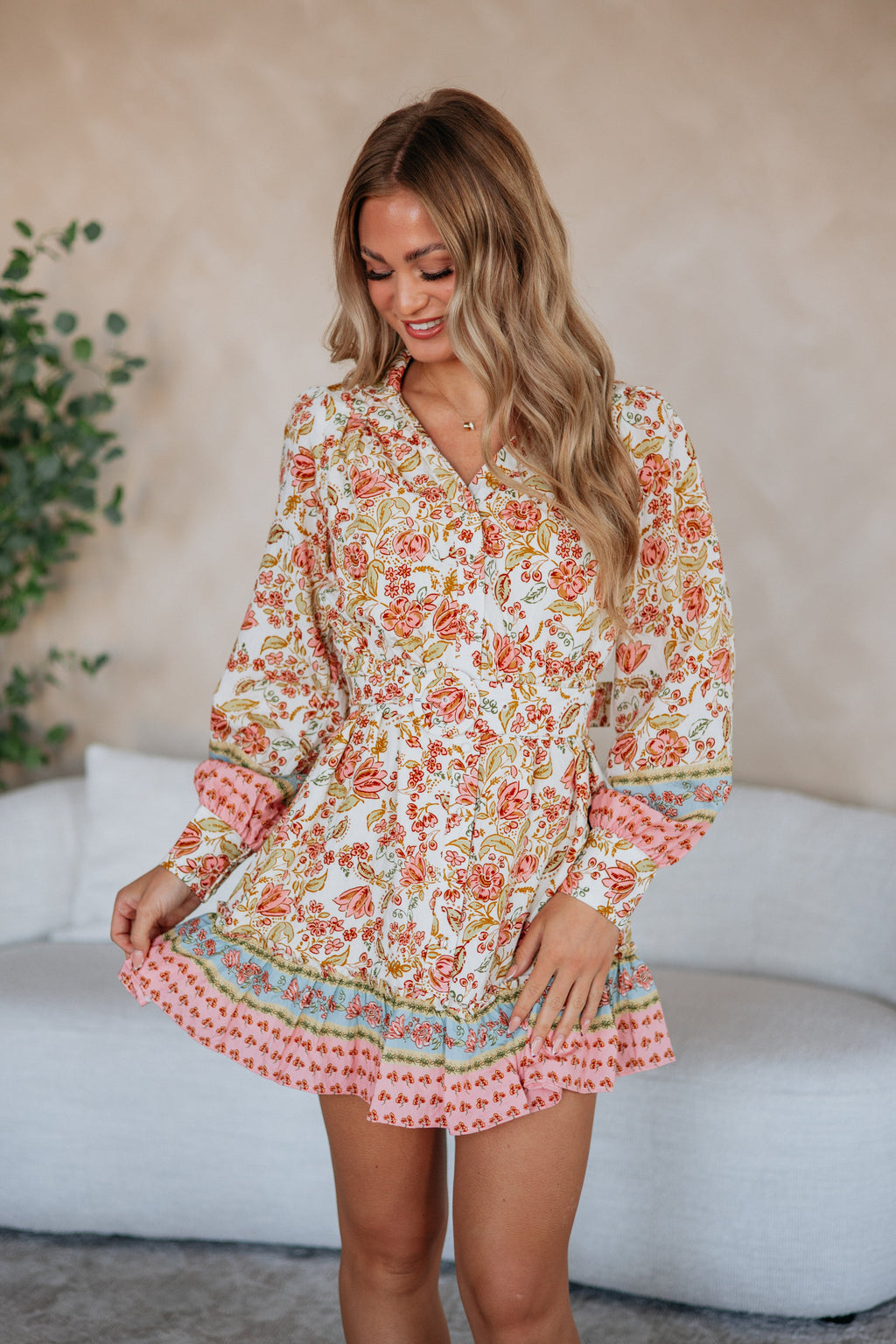 Estria Floral Dress