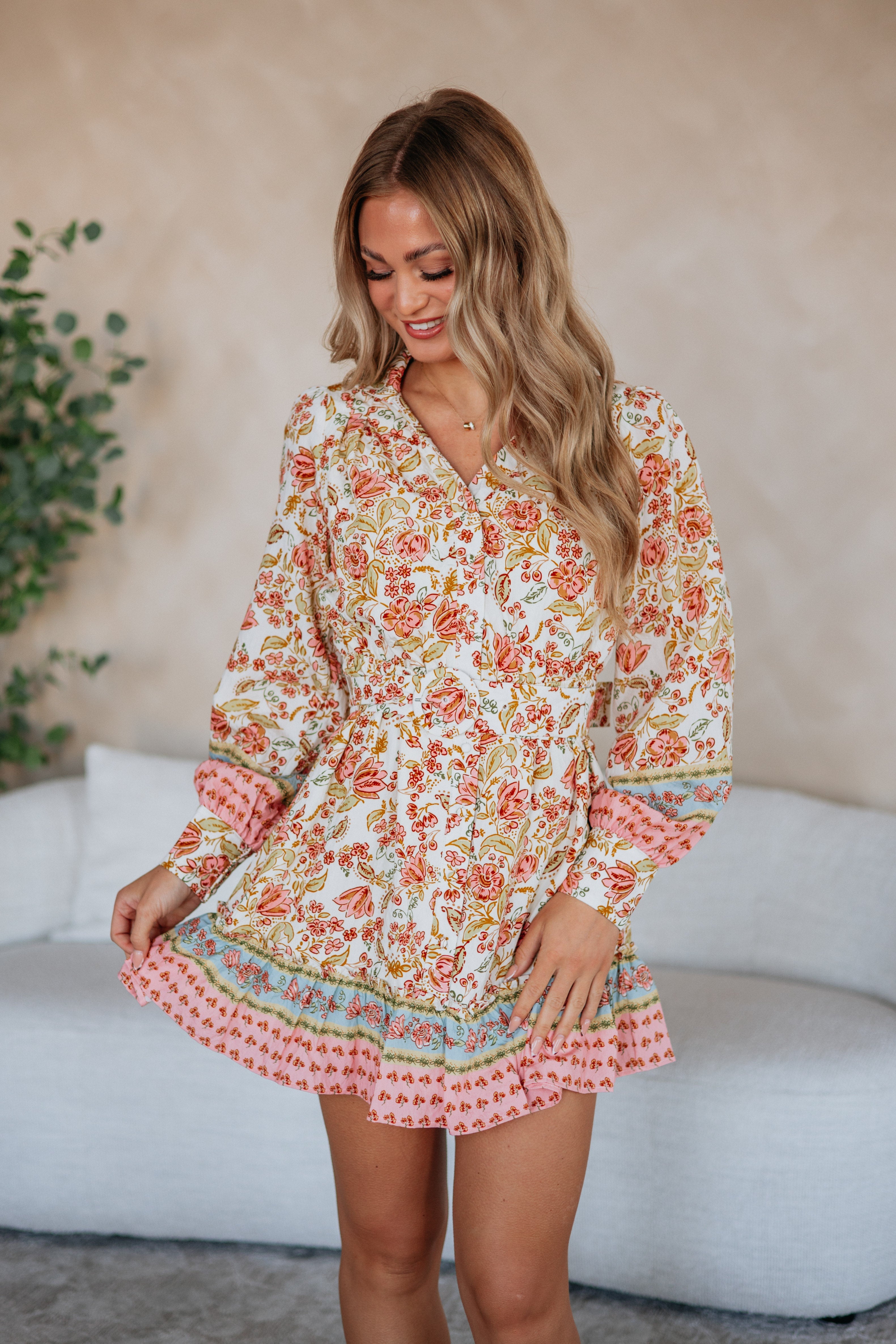 Estria Floral Dress