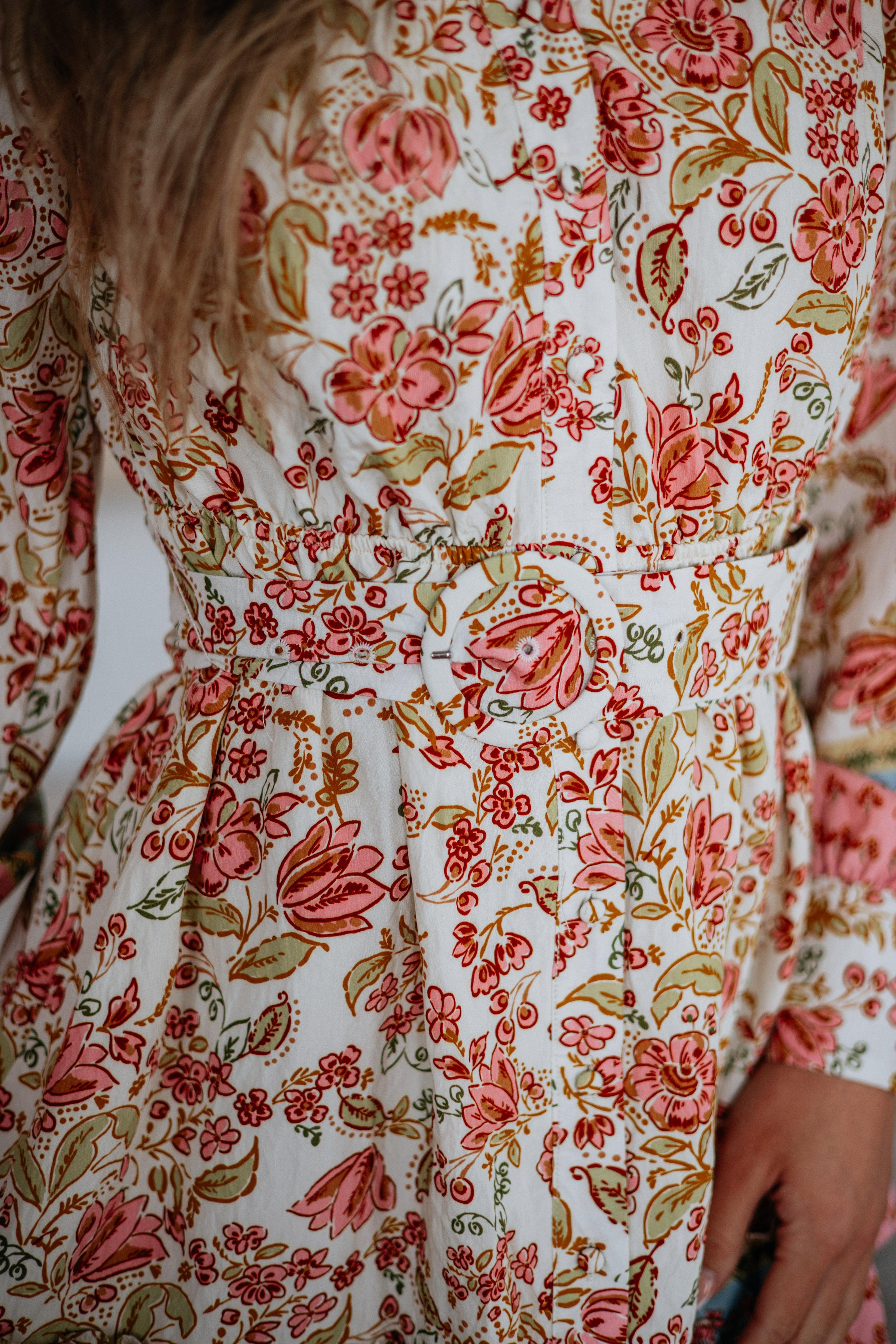 Estria Floral Dress
